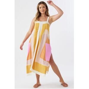 O’Neill Multicolor Geometric Print Midi Dress Boho Size XL